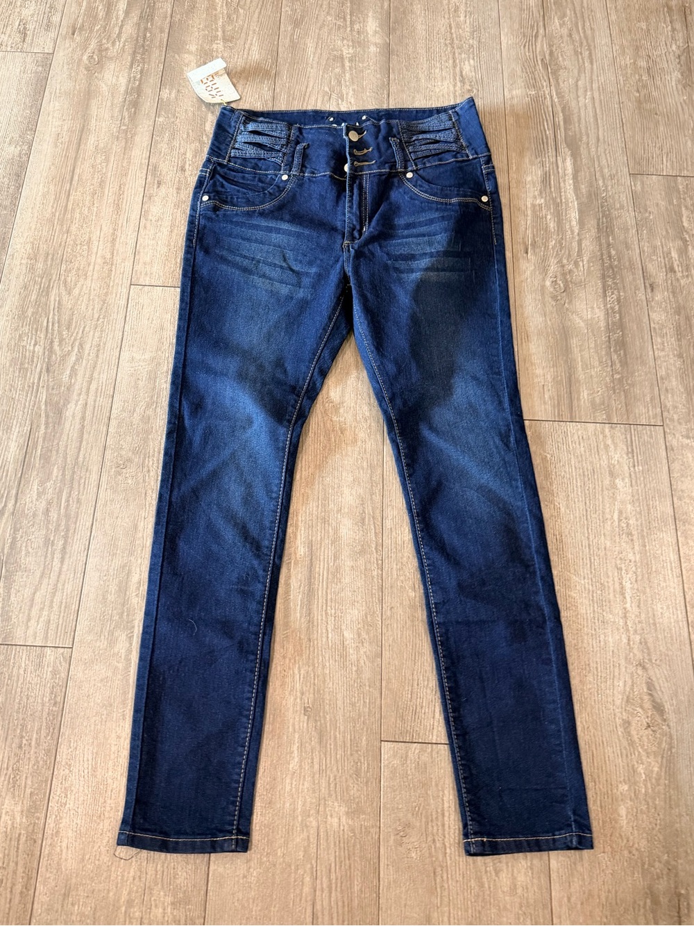 High-Rise Skinny Jeans in Dark Blue